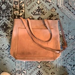 Madewell Pink Suede Transport Tote